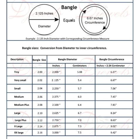 Helpful Bangle Bracelet Sizing Chart | Bangle bracelets, Bangles, Bracelet size chart