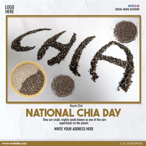 national chia day Template | PosterMyWall