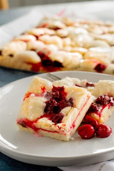 Cherry Pie Bars- Cherry Kuchen Recipe - West Via Midwest