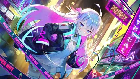 Kagura Nana Neon City Virtual YouTuber Live Wallpaper - WallpaperWaifu | Anime, Anime character ...