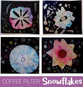 Easy Coffee Filter Snowflakes