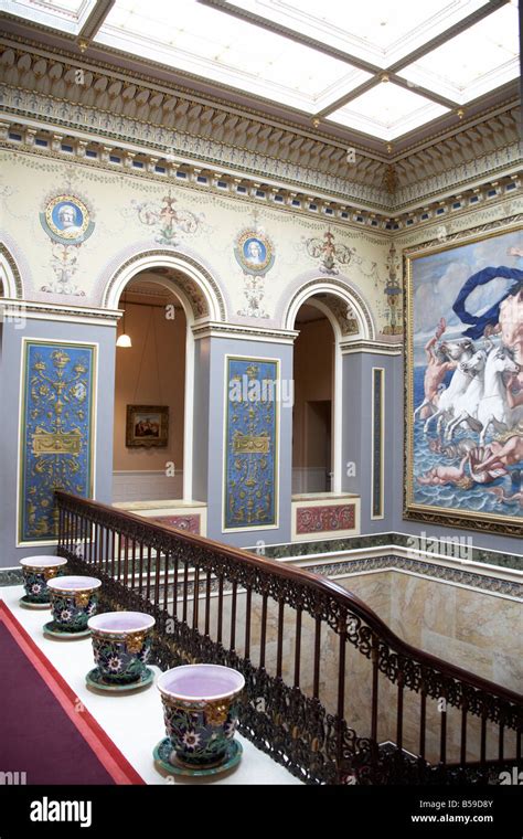 Interior above stairway at Osborne House former home of Queen Victoria ...