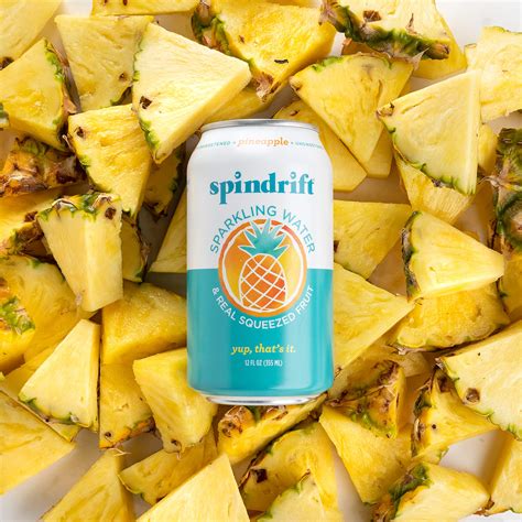 Spindrift Sparkling Water, Pineapple Flavored, Made With Real Squeezed Fruit, 12 Fl Oz Cans ...