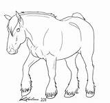 Draft Horse Lineart By Kholran On DeviantArt  coloring Pages sketch template
