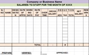 Bank Salary Sheet Report Template Archives - Free Report Templates