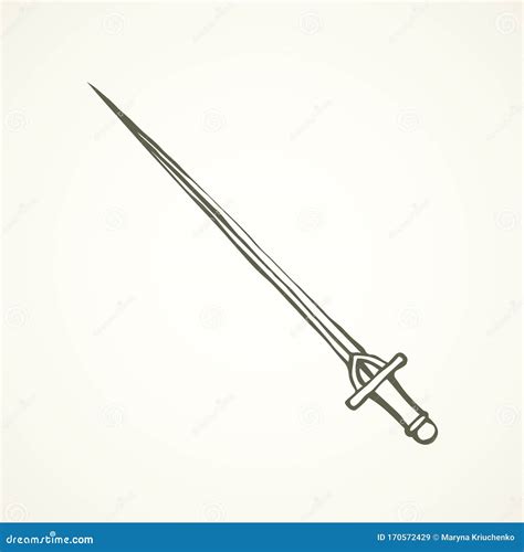 Old Epee. Vector drawing stock vector. Illustration of armor - 170572429