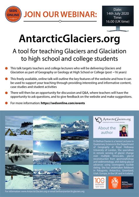 Free Talk about teaching glaciers and glaciation in schools: Seds Online, 14th July ...