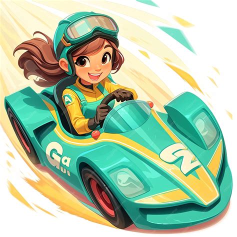 Premium Vector | A Bakersfield girl goes velomobile racing in cartoon style