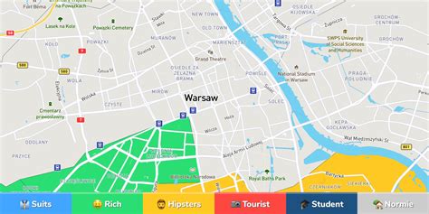 Warsaw Neighborhood Map