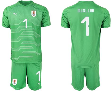 2019-20-Uruguay-1-M-U-S-L-E-RA-Green-Goalkeeper-Soccer-Jersey