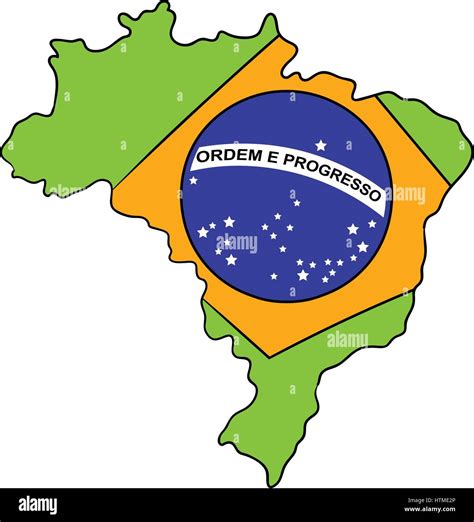 Brazil map and flag icon cartoon Stock Vector Art & Illustration ...