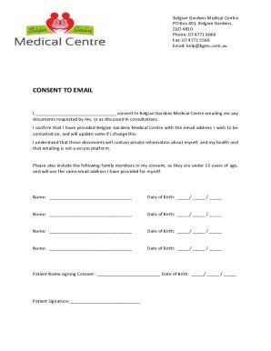 Fillable Online Belgian Gardens Medical Centre - General Practice/Doctor Fax Email Print - pdfFiller