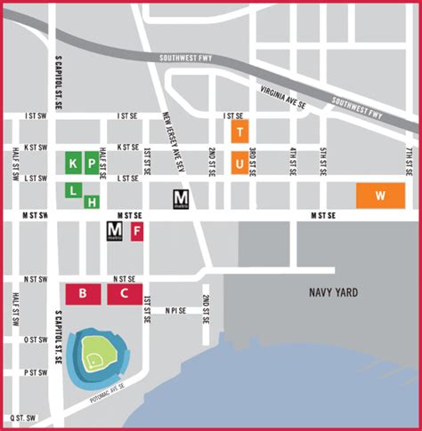 2016 Nationals Park Parking Map - Stadium Parking Guides