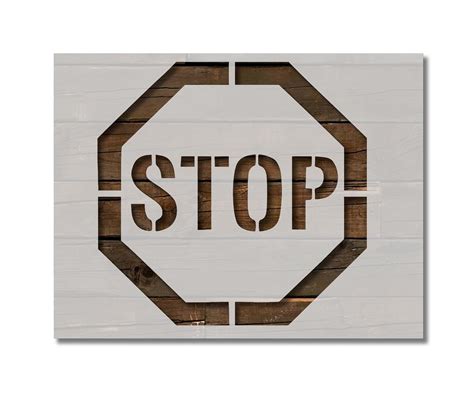 Amazon.com: Stop Sign Stencil Template Reusable for Painting on Walls, Wood, Arts and Crafts ...