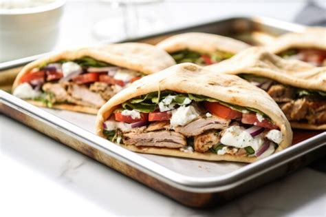 Premium AI Image | Freshly made gyro sandwich on a baking sheet