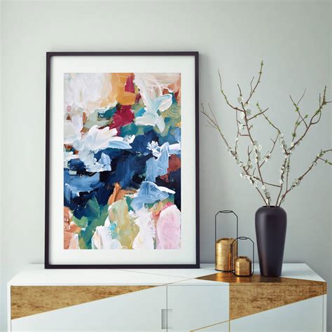 contemporary blue abstract frame art prints large by abstract house | notonthehighstreet.com