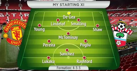 How Manchester United should line up vs Southampton - Manchester ...