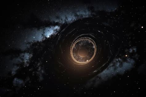 Premium AI Image | Black hole surrounded by glowing ring of light against starry night sky