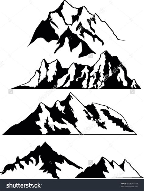 Mountain Range Silhouette Vector at Vectorified.com | Collection of ...