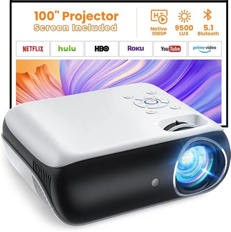 Buy HAPPRUN Projector, Native 1080P Bluetooth Projector with 100 ...