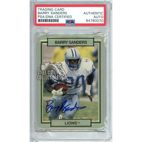 Barry Sanders 1990 Action Packed Autograph Card #78 PSA/DNA | Steel ...