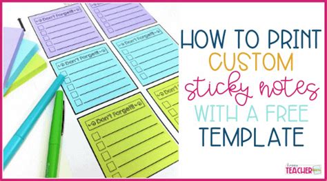 How to Print Custom Sticky Notes with a Free Template - Happy Teacher Mama