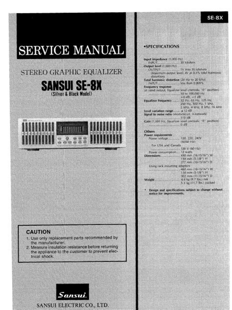 Sansui SE-8 X Service Manual | PDF