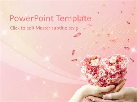 Pink romantic wedding theme PPT template & Google Slides