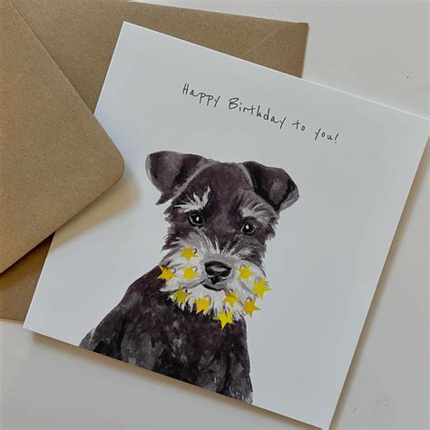 Schnauzer Birthday Card - EcoGreen Equestrian