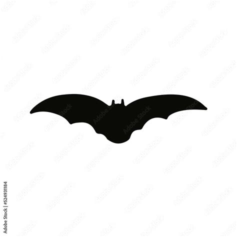 Vector black bat silhouette isolated Stock Vector | Adobe Stock