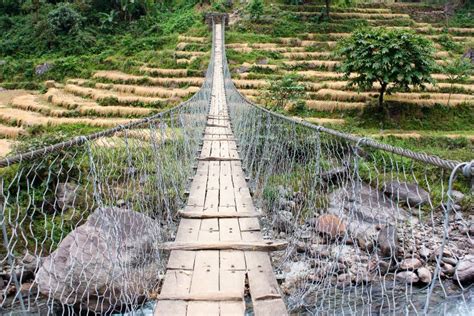 Rope Hanging Suspension Bridge Stock Image - Image of dependent ...