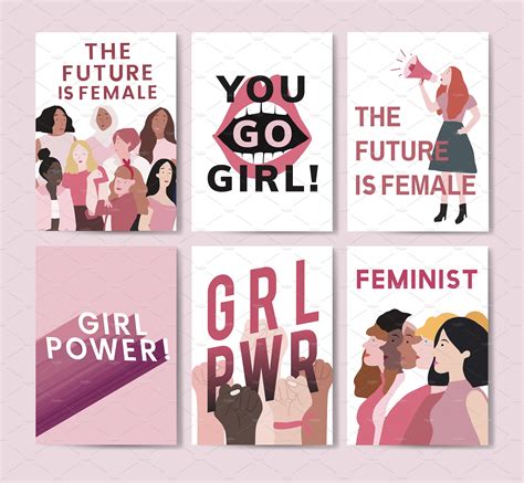 Collection of feminist posters | Custom-Designed Graphics ~ Creative Market