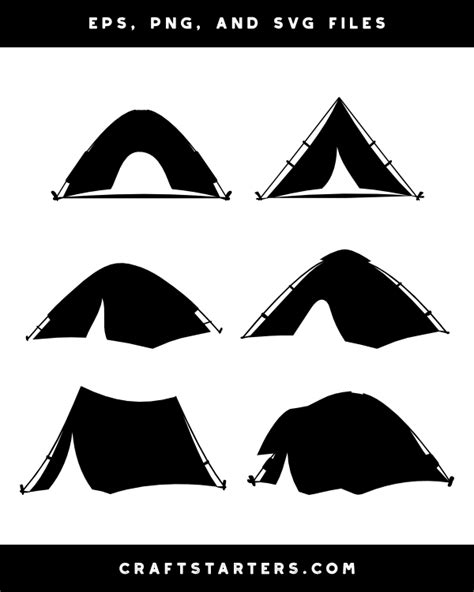 Camping Tent Silhouette Clip Art