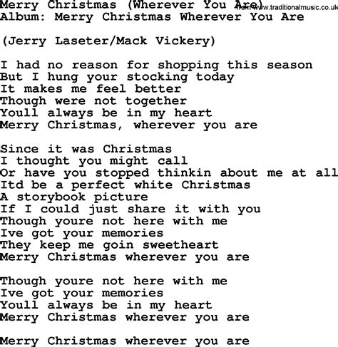 Merry Christmas Wherever You Are, by George Strait - lyrics