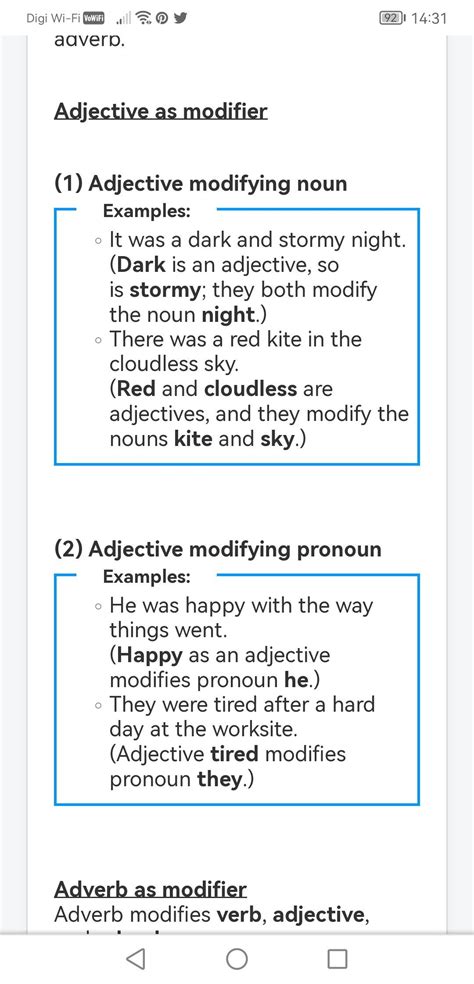 Pin by Rashidah Abdullah on Adjectives & Adverbs as Modifiers | Pronoun ...