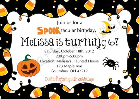 Halloween Themed Birthday Party Invitations | Dolanpedia