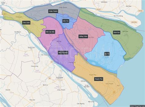 Map of Ben Tre province - Địa Ốc Thông Thái