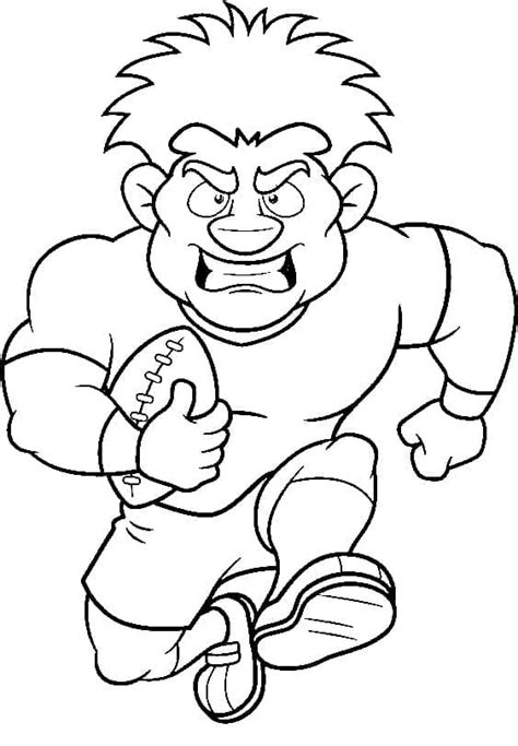 Angry Rugby Player - Coloring Pages