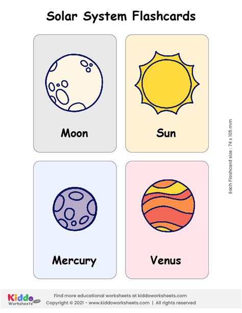 Free Printable Solar System Flashcards Flashcards - kiddoworksheets