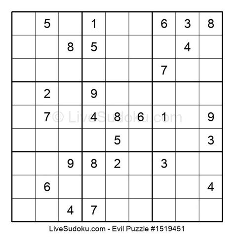 Evil Sudoku Online #1519451 - Live Sudoku