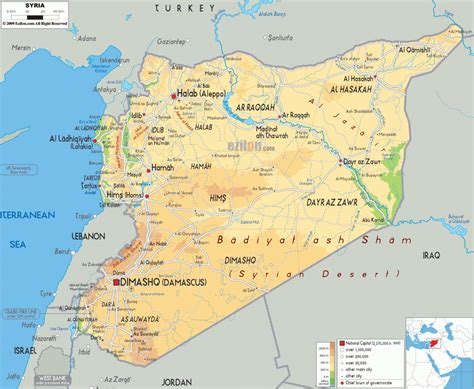 Syria physical map | Eurasian Geopolitics