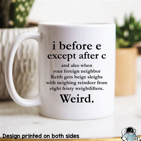 I Before E Mug English Teacher Mug Grammar Gift English - Etsy