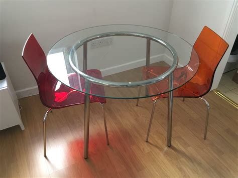 IKEA Salmi Round Glass Dining Table 105cm diameter. Seats 4. Good Condition. | in Leicester ...