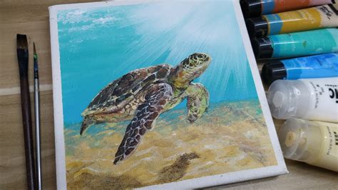 Sea Turtle Painting - Step By Step Acrylic Tutorial