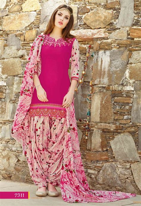 Fashionnow Pink Cotton Patiala Salwar Kameez | Patiala dress, Indian ...