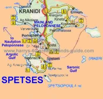 Map & Synopsis: Greek Island of Spetses (Saronic Gulf)