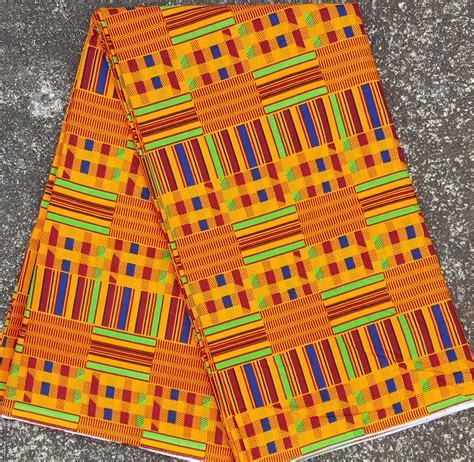 Kente Cloth Design With Blue Print Cotton Fabric Sold by the - Etsy