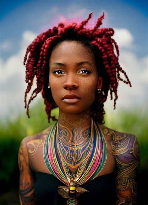 photorealistic portrait, beautiful african tattooed | Midjourney | OpenArt