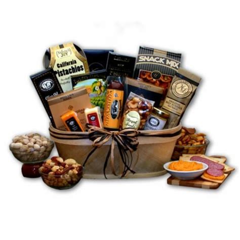 Gourmet Nut & Sausage Gift Basket- meat and cheese gift baskets, One Basket - Smith’s Food and Drug