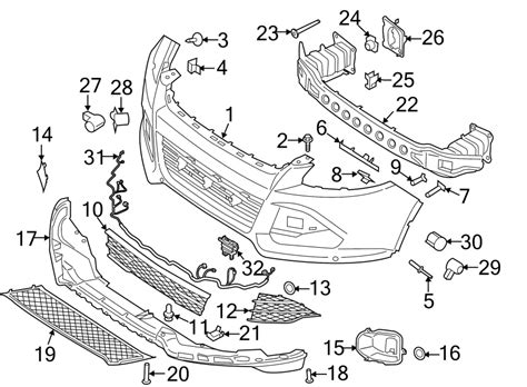 Ford Escape Cover. Bumper. Assembly - front. Pad assembly. Upper. 2013-2016. 2013-2016 ...